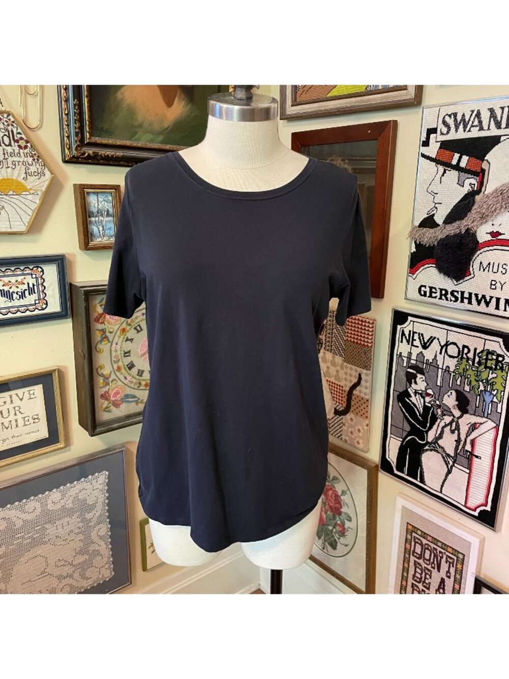 Pendleton Black Cotton Spandex Super Soft T-Shirt Size XL